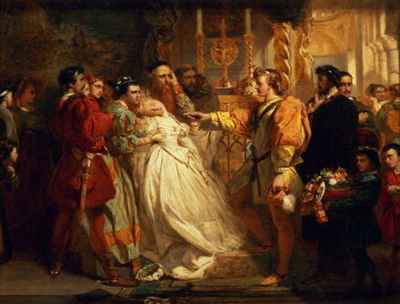 Claudio, deceived by Don John, accuses Hero stone
