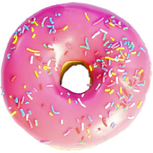 Pink frosted sprinkled donut