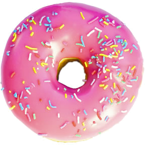 File:Pink frosted sprinkled donut.png