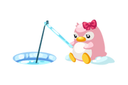 Cute pink penguin