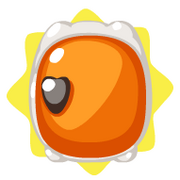 Orange mini fridge
