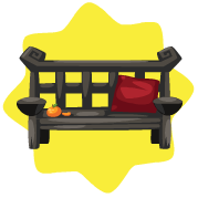 Chinese garden bench