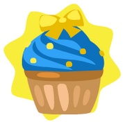 Yellow ribbon cupcake