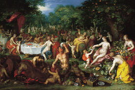 A Bacchanal by Jan Brueghel the Elder and Hendrik van Balen I, ca. 1608 - 1616. Speed Art Museum