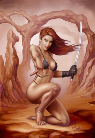 File:Barbarian Huntress by royo12.jpg
