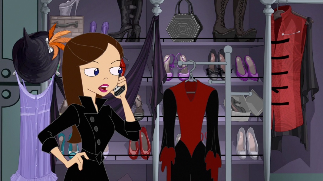 Image Vanessa talking on the phone with monty.jpg Phineas and Ferb