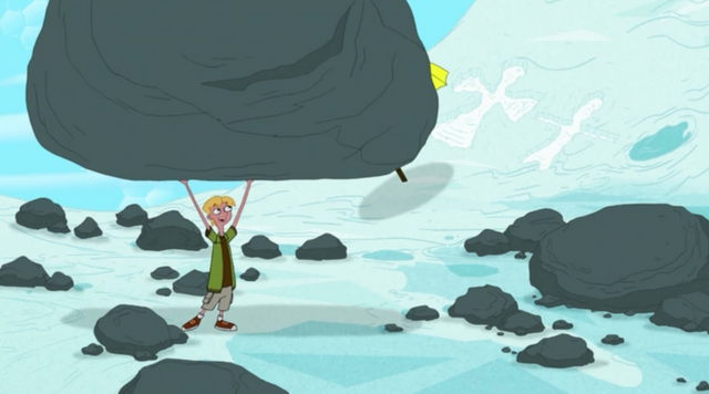 File:Jeremy holding a rock made of paper mache.png
