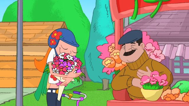 File:Candace enjoying the bouquet.jpg