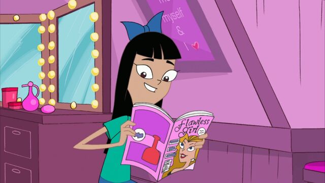 File:Stacy reading about the next Flawless Girl spokesmodel.jpg