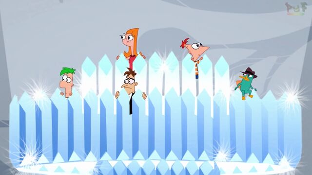 File:Phineas, Ferb, Candy, Perry, and Doof in Chandelier.jpg