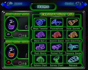 Exploration Kit menu
