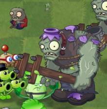 Zombistein lanzando a su zombidito