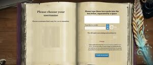 Pottermore Registration Choose Username