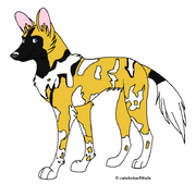 African wild dog lineart by c4tspajamas