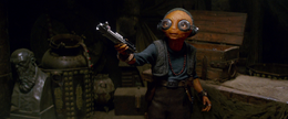 Maz entrega o Sabre de Luz a Finn