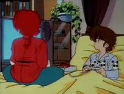 Ranma watches Yotaro play
