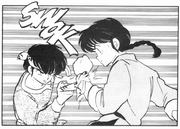 Ryoga catches Ranma's wrist