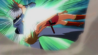 Haru stabs Elie
