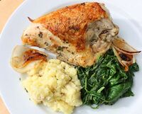 Pan-roasted-chicken-spinach