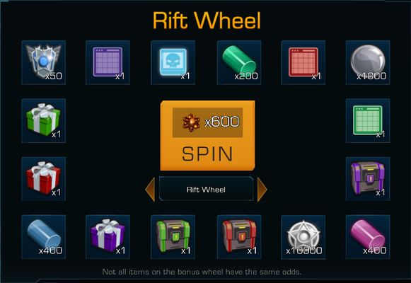 In-game screenshot of the Rift Wheel