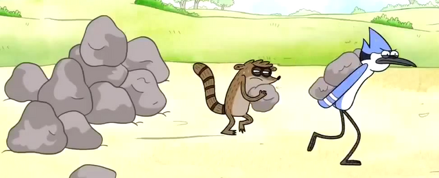 Archivo:Rigby y Mordecai trabajando duro-Dia de agradecimiento.png
