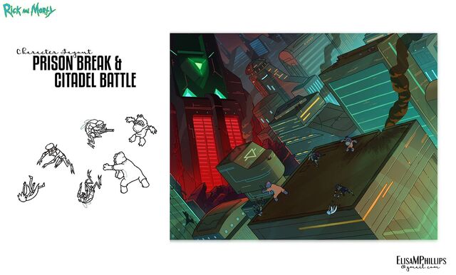 File:S3e1 Elisa Phillips prison break and citadel battle.jpg