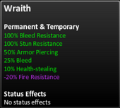 Wraith stats
