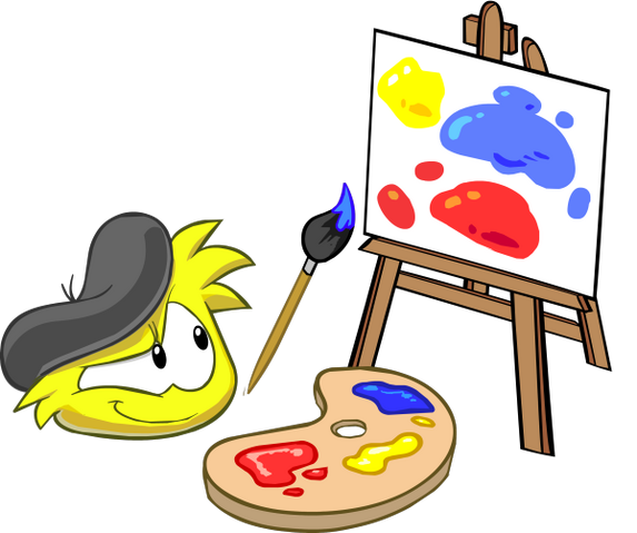 File:Yellow Puffle Easel Painting.png
