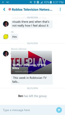Benz say about teleplay