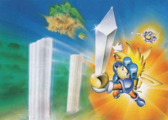 File:Sparkster- Rocket Knight Adventures 2 and Sparkster (SNES) Official Artwork Cover.png