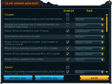 Clan Broadcast Settings
