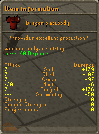 Item information with stats