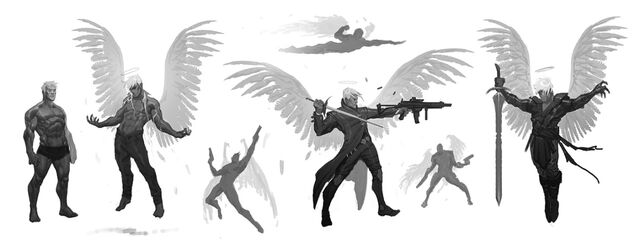File:Johnny Gat Concept Art - Gat out of Hell Demonic look - seven sketches.jpg