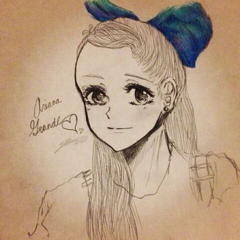 File:Ariana with a hair bow - fan art.jpg