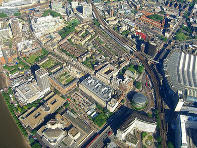 Helicopter flight over London