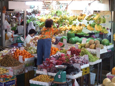 Fruit-seller in the Tekka market