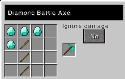 Diamond battle axe recipe