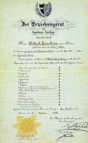 Albert Einstein's exam of maturity grades (color2).jpg