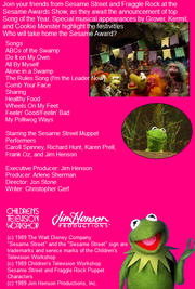 The Sesame Awards Back Cover