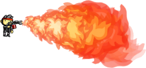 Flamethrower Throwing Flame