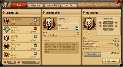 League tab join