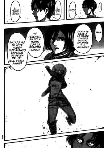 Archivo:Mikasa trata de convencer a Eren que Annie es la Mujer Titán.jpg