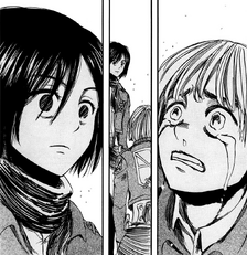Armin informa Mikasa della morte di Eren.png