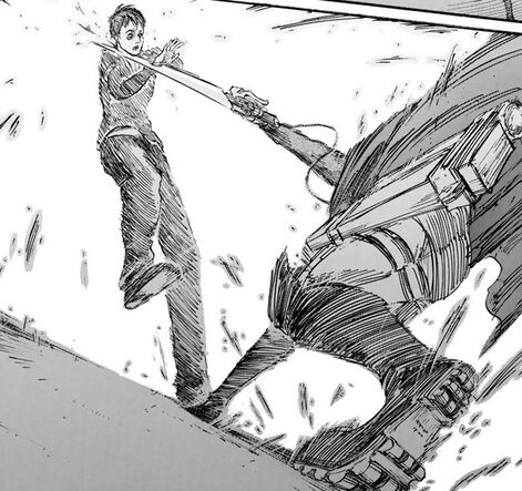File:Mikasa attacks Bertolt.jpg