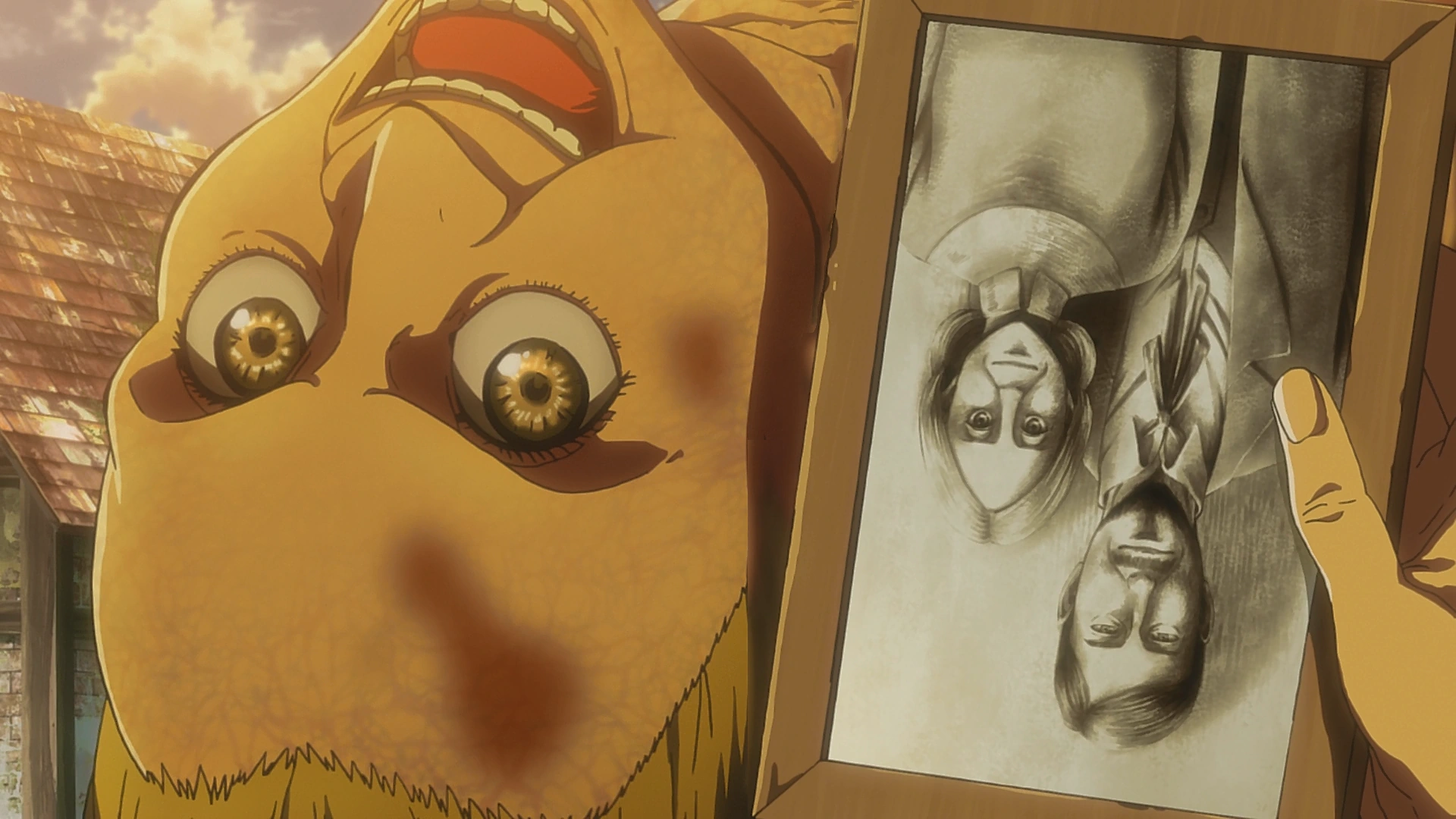 Image Moblit holds up portrait of Conny's mom.png Attack on Titan