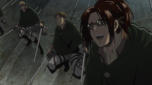 File:Hange watches Mikasa attack the Armored Titan.png