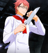 Kojirō holding a knife