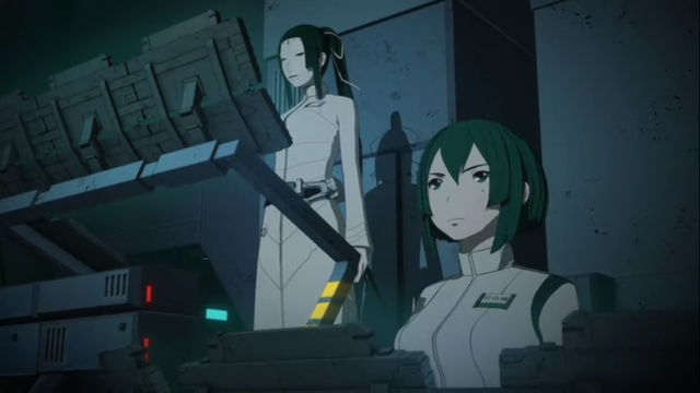 File:Yuhata as Executife Officer with Captain Kobayashi in CCR.png