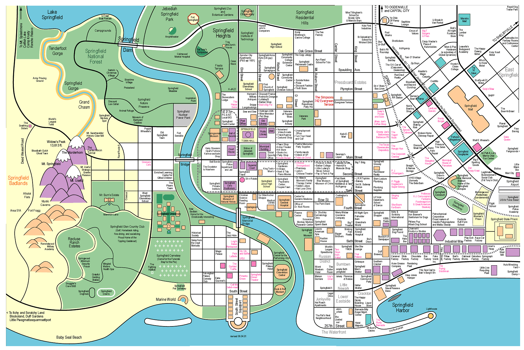 Imagem Map of springfield.png Wikisimpsons FANDOM powered by Wikia