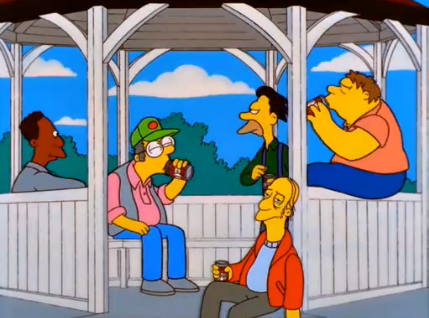 simpsons gay bar gay college guy